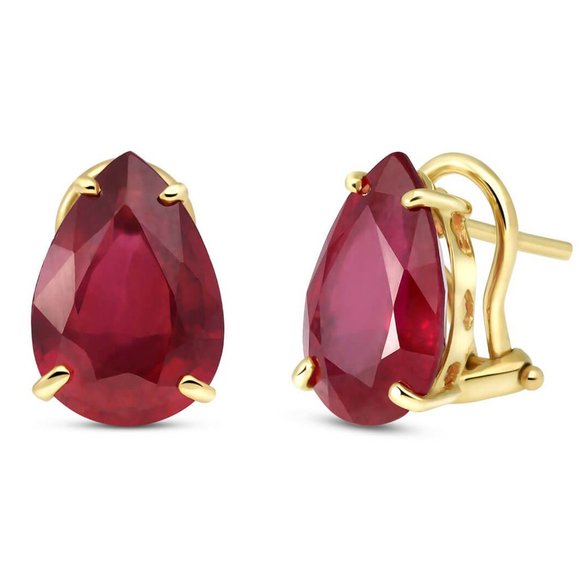 14K. GOLD FRENCH CLIPS EARRING WITH NATURAL RUBIES